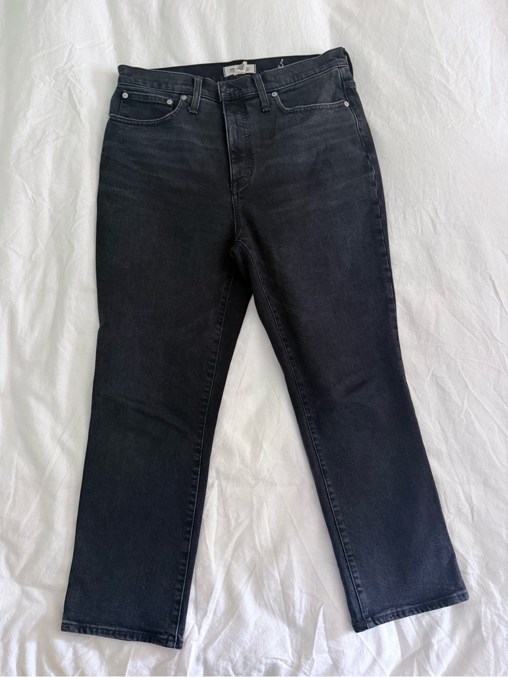 Madewell Black Cropped Slim Demi Boot Jeans, 31